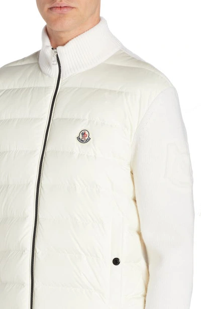 Shop Moncler Mixed Media Jacket In White