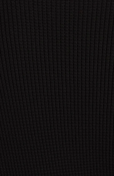 Shop Moncler Stripe Waffle Knit Sweater In Black