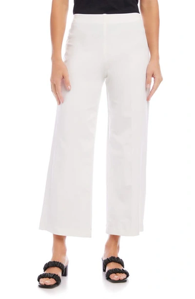 Shop Fifteen Twenty High Waist Crop Wide Leg Pants In Off White