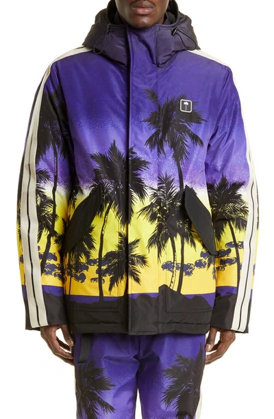 Shop Palm Angels Palm Sunset Track Hooded Ski Jacket In Purple Black