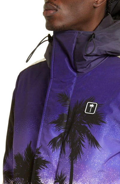 Shop Palm Angels Palm Sunset Track Hooded Ski Jacket In Purple Black