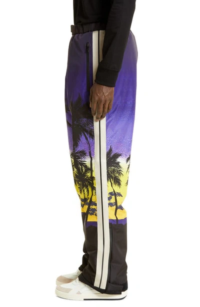 Shop Palm Angels Palm Sunset Padded Ski Track Pants In Purple Blac