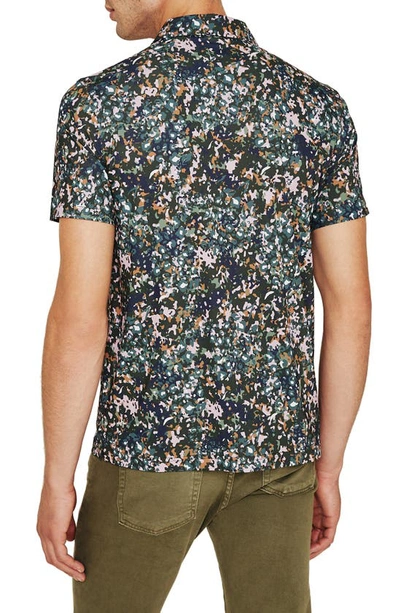 Shop Ag Bryce Short Sleeve Cotton Polo In Forest Leopard