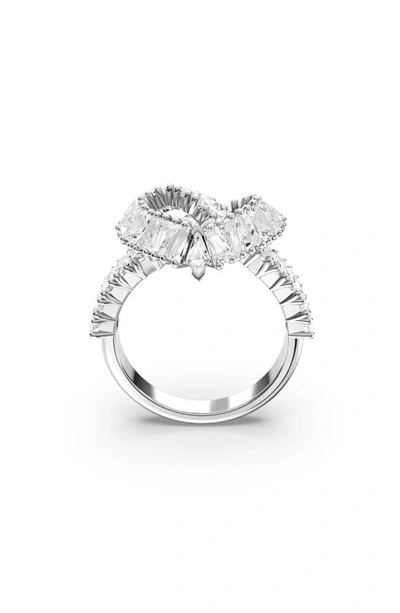 Shop Swarovski Matrix Woven Crystal Heart Ring In Silver