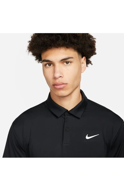 Shop Nike Dri-fit Tour Solid Golf Polo In Black/ White