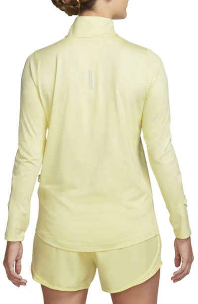 Shop Nike Element Half Zip Pullover In Lemon Chiffon/ White/ Heather