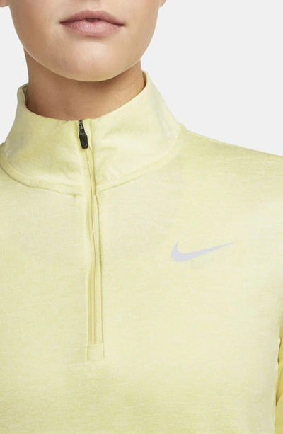 Shop Nike Element Half Zip Pullover In Lemon Chiffon/ White/ Heather