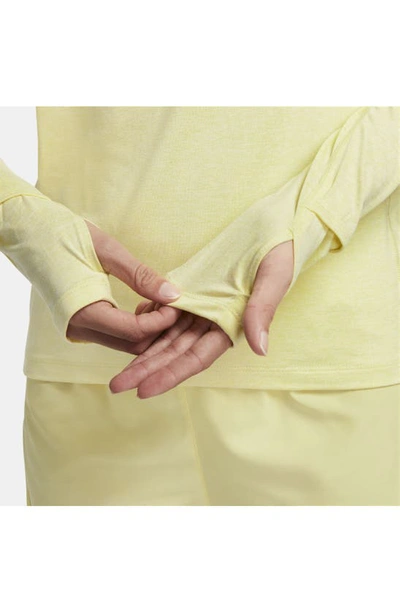 Nike Women's Element 1/2-zip Running Top In Lemon Chiffon/ White/ Heather