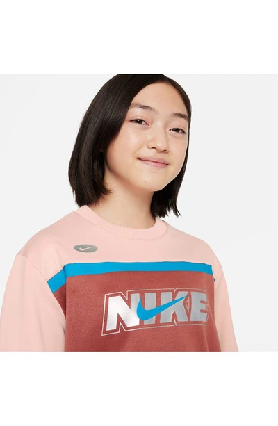 Shop Nike Kids' Sportswear Icon Therma-fit Jersey Top In Rust/ Orange/ Laser Blue