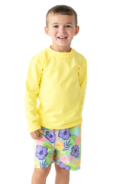 Shop Ruggedbutts Kids' Long Sleeve Rashguard In Yellow