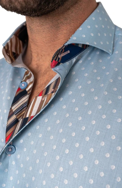 Shop Maceoo Einstein Comet Blue Contemporary Fit Button-up Shirt
