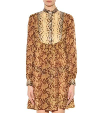 Shop Michael Kors Printed Silk Dress