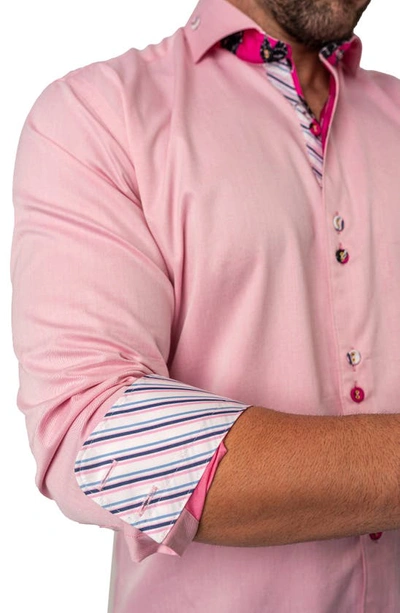 Shop Maceoo Einstein Raspberry Pink Contemporary Fit Button-up Shirt