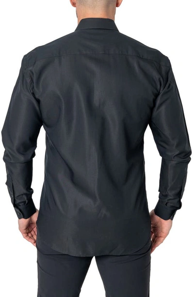 Maceoo Fibonacci Solid Contemporary Fit Button-up Shirt In Black