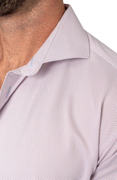 Shop Maceoo Einstein Micropattern Stretch Contemporary Fit Button-up Shirt In Pink