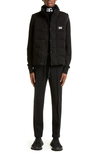 Shop Dolce & Gabbana Logo Plaque Quilted Vest In Black