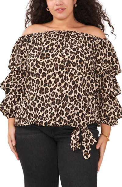 Shop Vince Camuto Off The Shoulder Balloon Sleeve Top In Rich Black