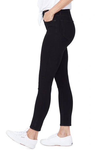 Nydj Ami Embroidered Side Skinny Jeans In Black