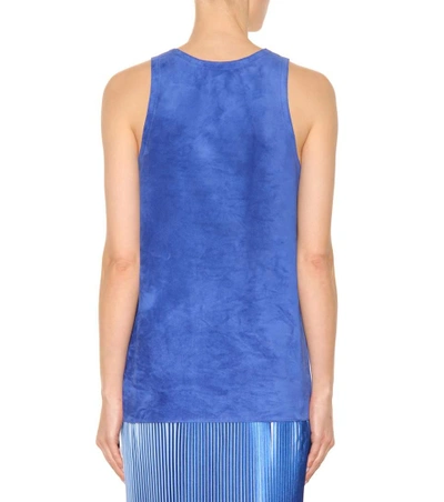 Shop Victoria Beckham Suede Tank Top In Blue