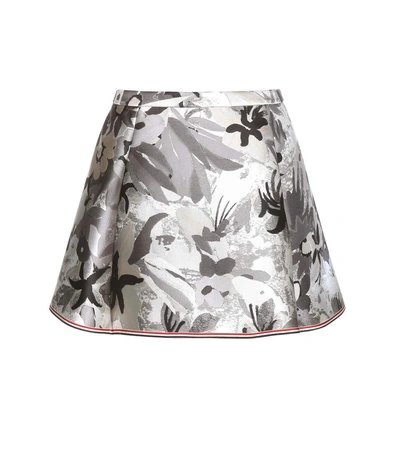 Thom Browne Jacquard Miniskirt In Grey