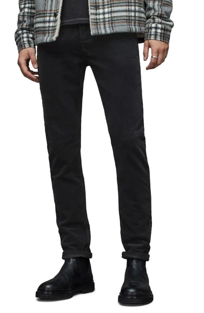 Shop Allsaints Rex Slim Leg Stretch Cotton Corduroy Jeans In Black