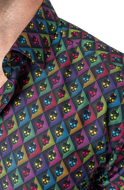 Maceoo Fibonacci Regular Fit Skullvoid Multi Button-up Shirt In Multi