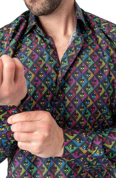 Maceoo Fibonacci Regular Fit Skullvoid Multi Button-up Shirt In Multi