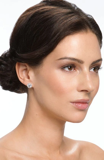 Nordstrom Halo Cubic Zirconia Stud Earrings In Platinum Plated Silver