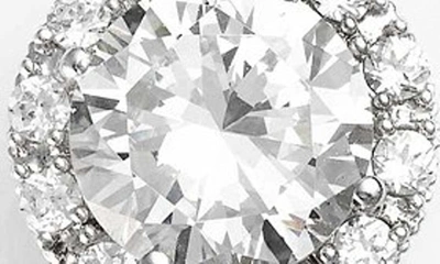 Nordstrom Halo Cubic Zirconia Stud Earrings In Platinum Plated Silver