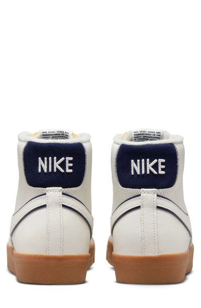 Shop Nike Blazer Mid '77 Premium Sneaker In Sail/ Midnight Navy/ Brown