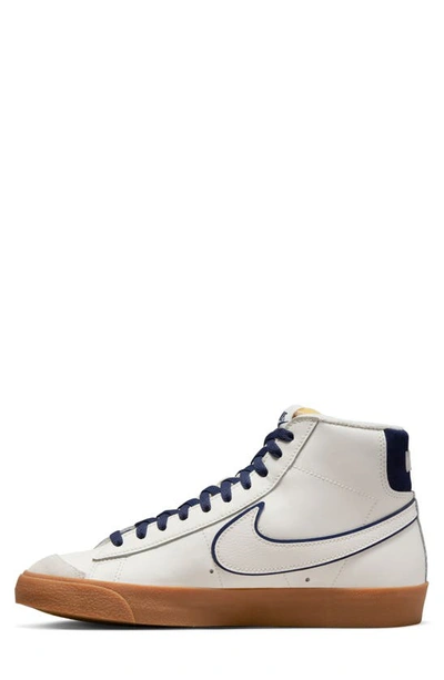 Shop Nike Blazer Mid '77 Premium Sneaker In Sail/ Midnight Navy/ Brown