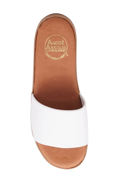 Shop Andre Assous Paloma Woven Slide Sandal In White