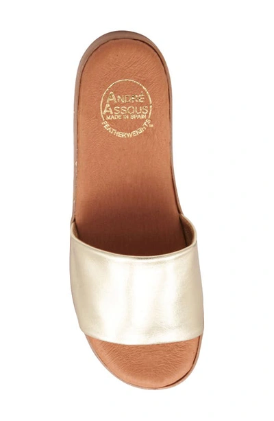 Shop Andre Assous Paloma Woven Slide Sandal In Platino