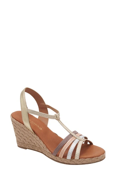 Shop Andre Assous André Assous Alivia Wedge Sandal In Metallic Multi