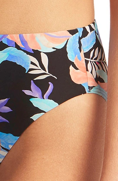 Shop Sea Level Floral Print High Waist Bikini Bottoms In Black
