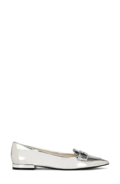 Shop Nine West Lallin Pointed Toe Flat In Silver 040