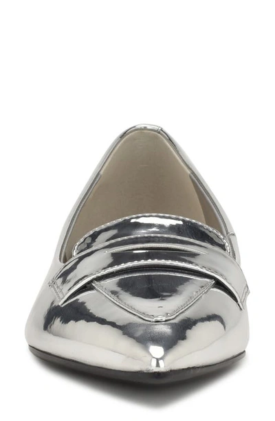 Shop Nine West Lallin Pointed Toe Flat In Silver 040