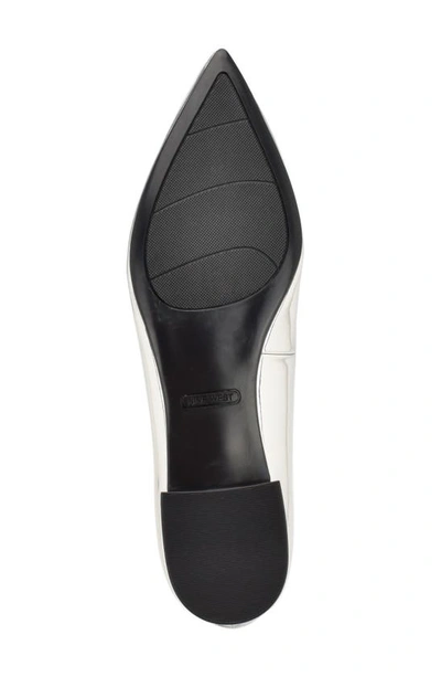 Nine West Lallin Pointed Toe Flat In Silver 040