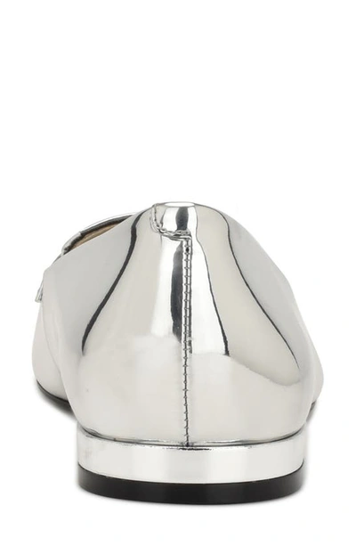 Nine West Lallin Pointed Toe Flat In Silver 040