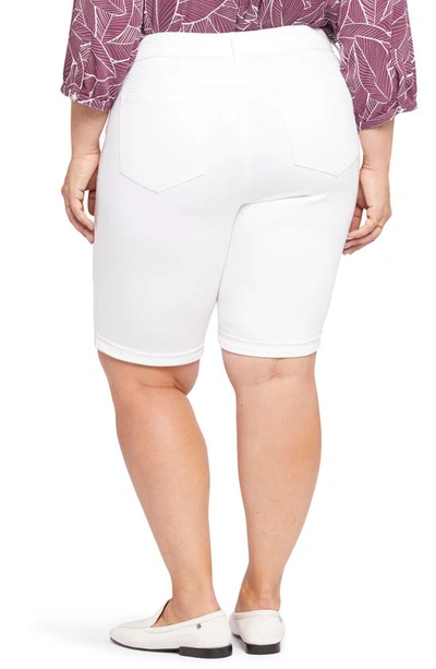 Nydj Briella Roll Cuff Denim Bermuda Shorts In Optic White