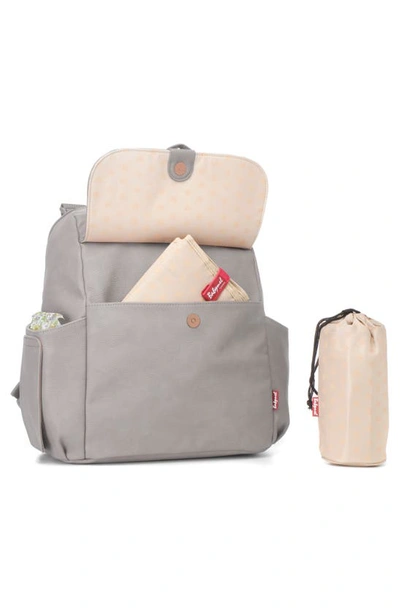 Shop Babymel Robyn Convertible Faux Leather Diaper Backpack In Pale Grey