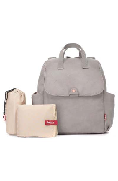 Shop Babymel Robyn Convertible Faux Leather Diaper Backpack In Pale Grey