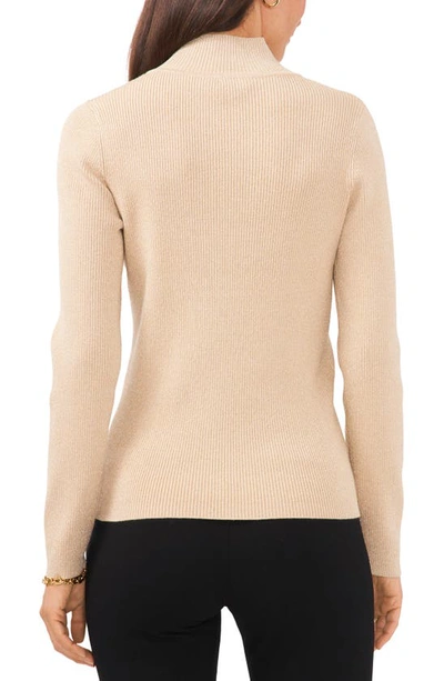 Chaus Metallic Turtleneck Sweater In Gold Lurex
