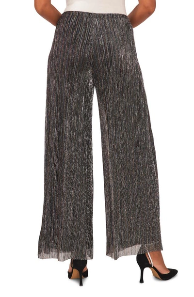 Chaus Lurex® Crinkle Mesh Palazzo Pants In Black/ Gold