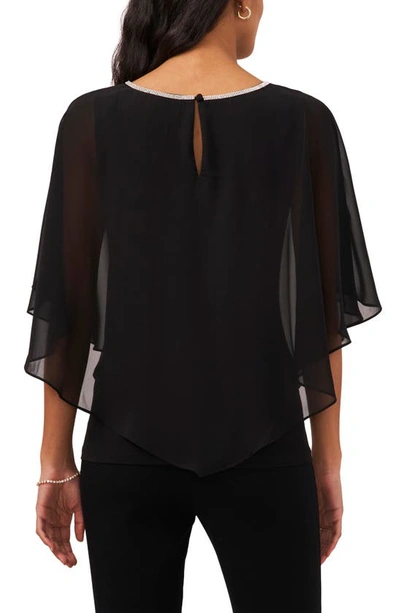 Chaus Keyhole Overlay Blouse In Black