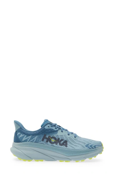 Shop Hoka Challenger 7 Running Shoe In Stone Blue/ Evening Primrose