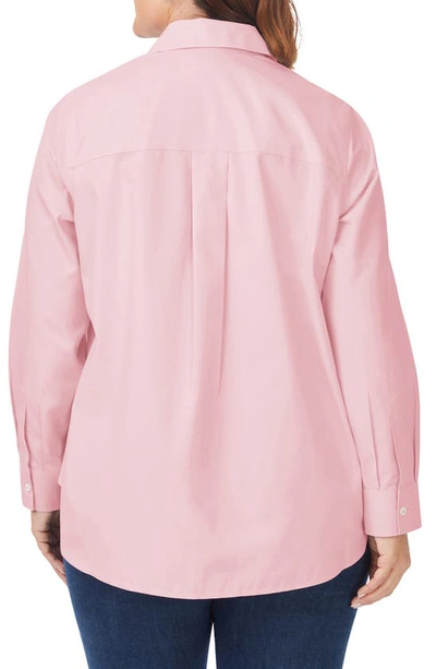 Shop Foxcroft Boyfriend Cotton Blouse In Chambray Pink