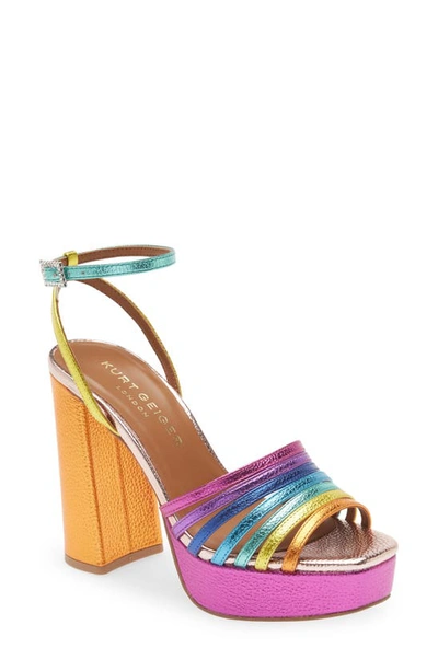 Shop Kurt Geiger Pierra Platform Sandal In Rainbow Multi