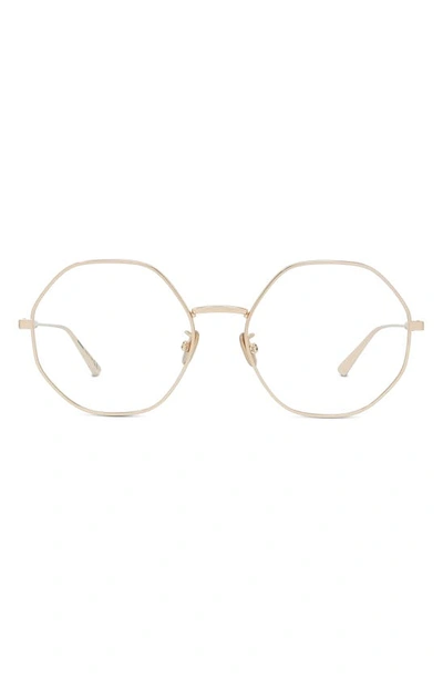Shop Dior Gemo R2u 54mm Round Reading Glasses In Matte Rose Gold