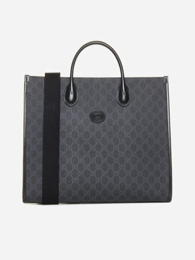 Shop Gucci Gg Supreme Tote Bag In Black
